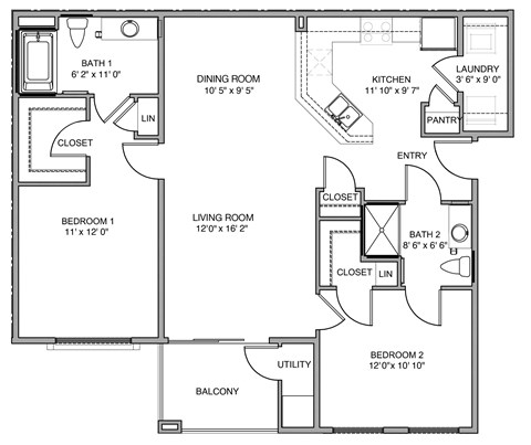 A black and white image of a house floor plan.